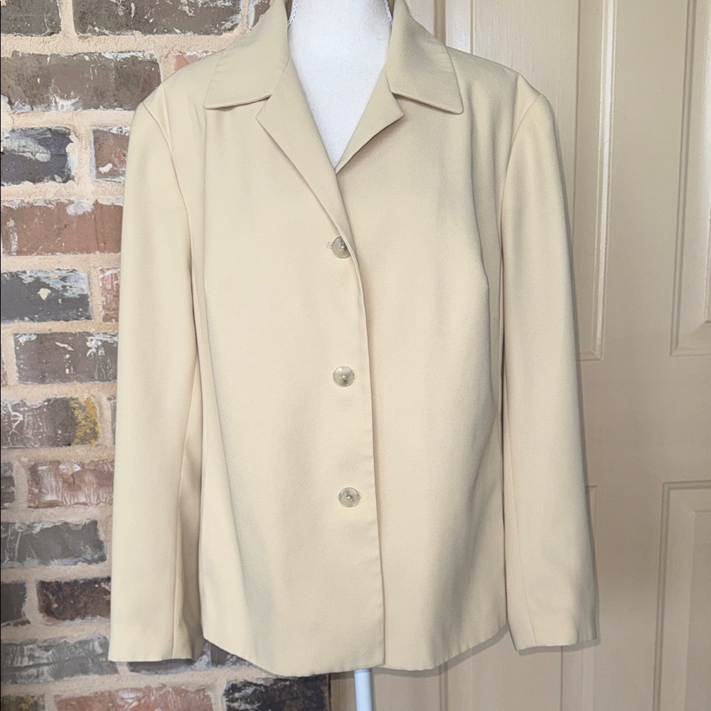 Rafaella Cream 3 Button Blazer Basic Staple Sz 16W - image 1